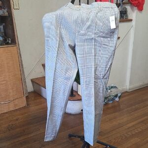 Men's Gray Plaid Dress Pants